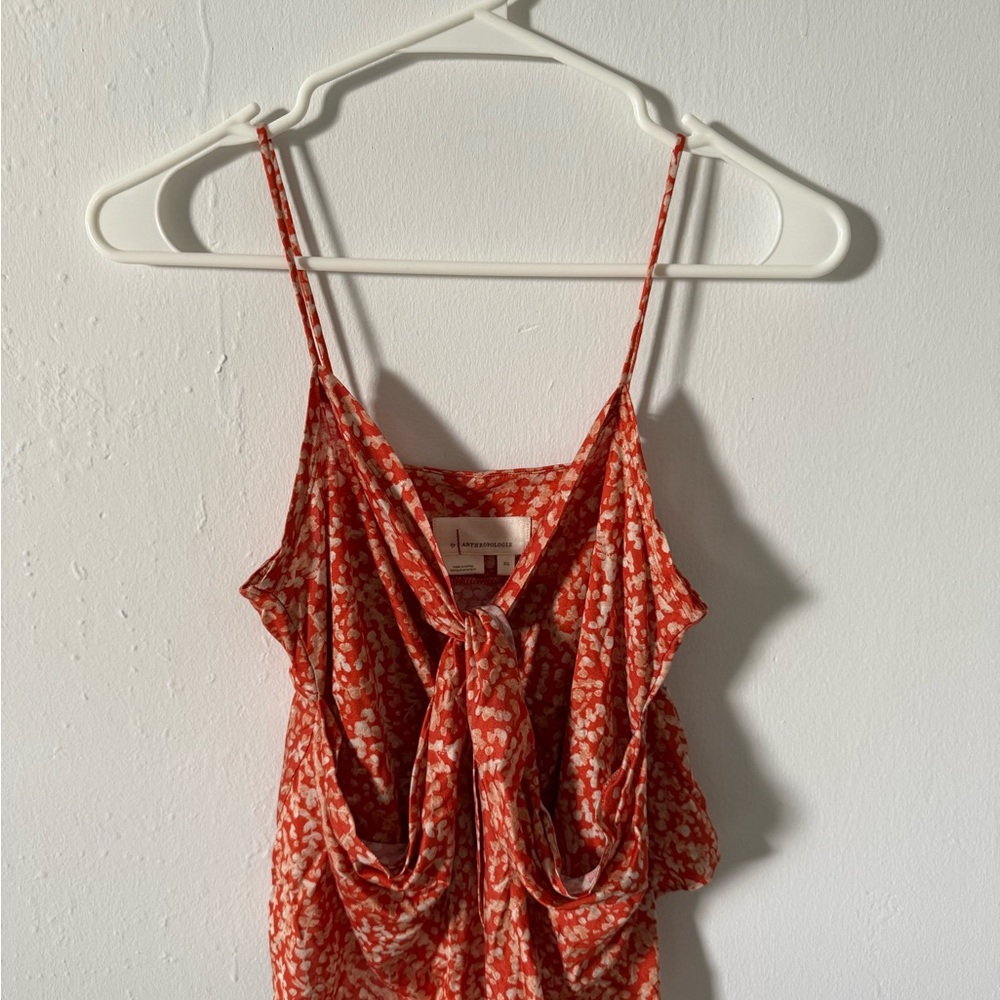 Anthropologie Orange Floral Camisole
